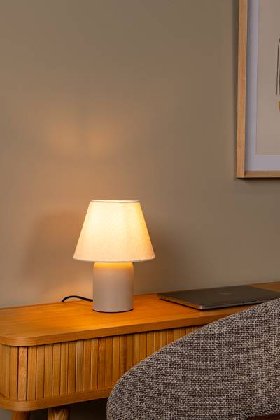 Tischleuchte Macia - Keramik - Beige