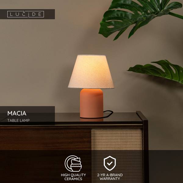 Tischleuchte Macia - Keramik - Orange