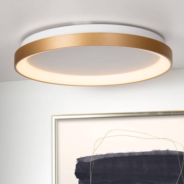 LED-Deckenleuchte Vidal - Acrylglas - Gold - Durchmesser: 48 cm