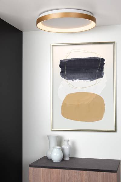 LED-Deckenleuchte Vidal - Acrylglas - Gold - Durchmesser: 48 cm