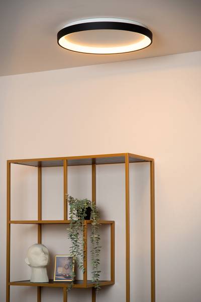 LED-Deckenleuchte Vidal - Acrylglas - Schwarz - Durchmesser: 48 cm