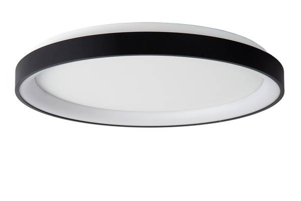 LED-Deckenleuchte Vidal - Acrylglas - Schwarz - Durchmesser: 48 cm