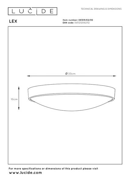 Deckenleuchte Lex - Polypropylen - Schwarz - Durchmesser: 33 cm