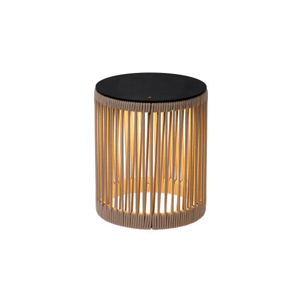 Akku-Stehleuchte Pingi - Polyester - Grau - Höhe: 37 cm
