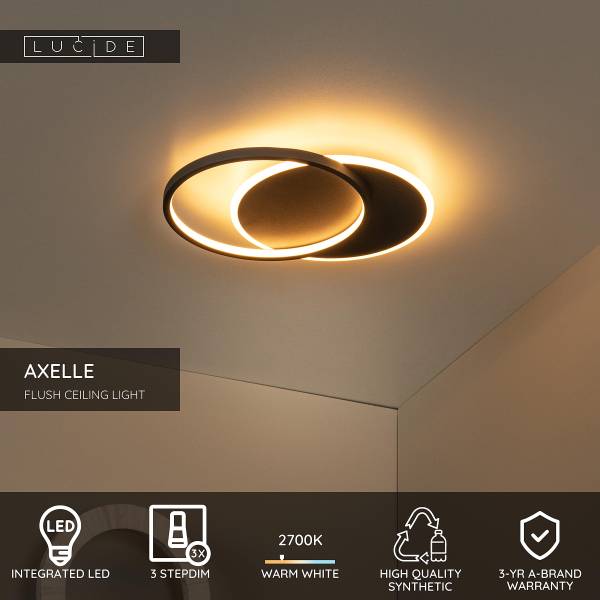 LED-Deckenleuchte Axelle - Polypropylen - Schwarz