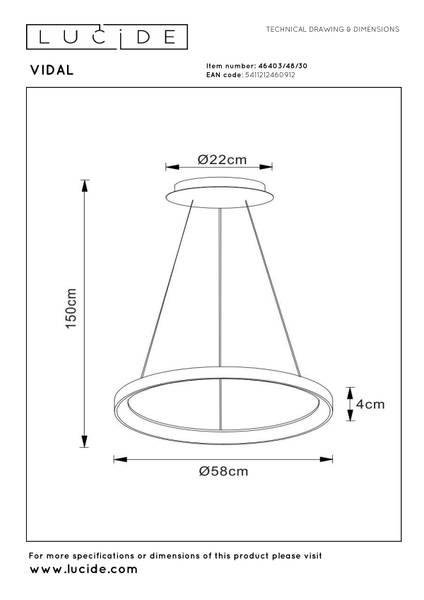 LED-Pendelleuchte Vidal - Aluminium - Schwarz