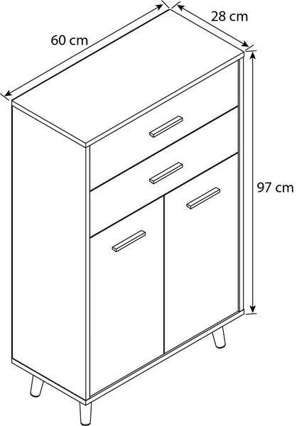 Unterschrank Landos - Weiß / Anthrazit