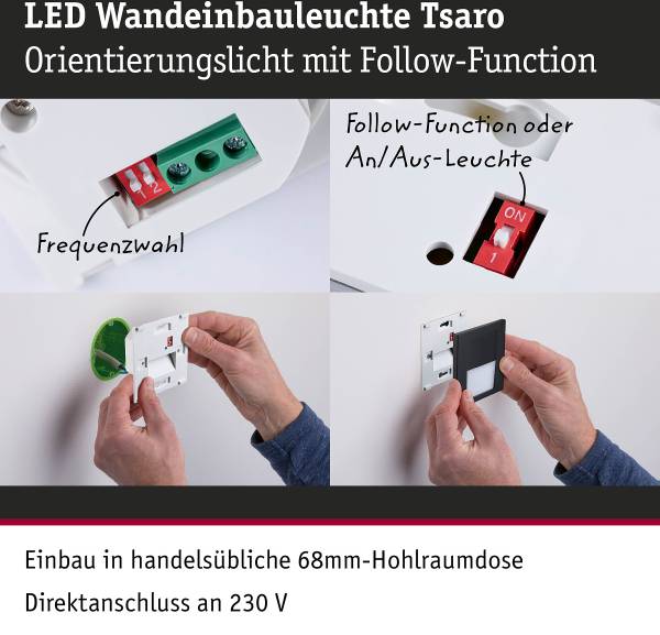 LED-Einbauleuchte Tsaro - Kunststoff - Schwarz
