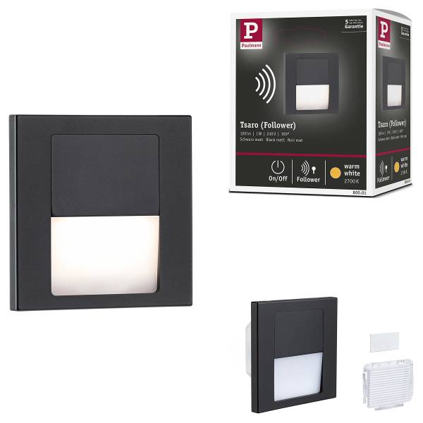 LED-Einbauleuchte Tsaro - Kunststoff - Schwarz