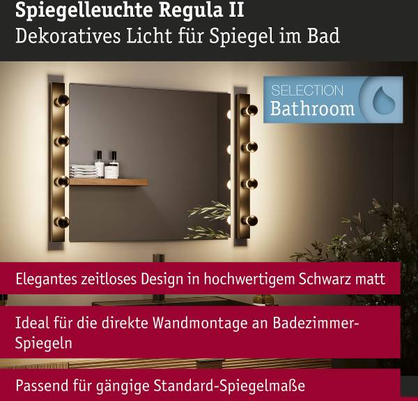 Wandleuchte Regula II Typ A - Aluminium - Schwarz - Flammenanzahl: 4