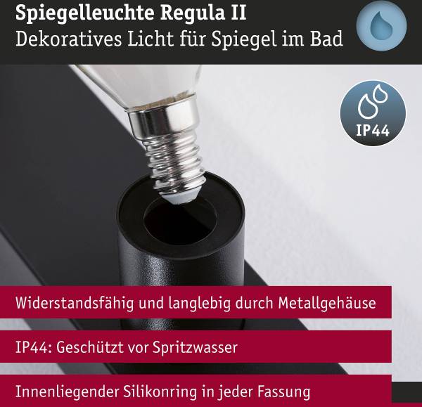 Wandleuchte Regula II Typ A - Aluminium - Schwarz - Flammenanzahl: 4