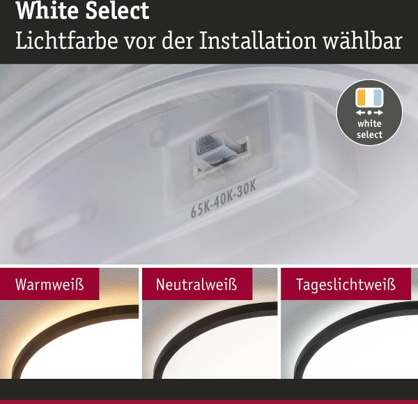 LED-Deckenleuchte Atria Shine WS Rund - Kunststoff - Schwarz