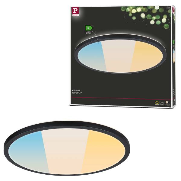 LED-Deckenleuchte Atria Shine WS Rund - Kunststoff - Schwarz