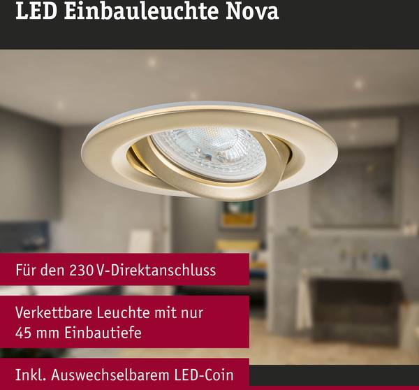 Einbauleuchte Nova Plus Dim - Aluminium - Gold - 3er Set