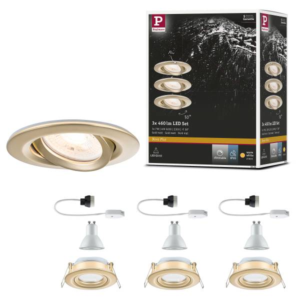 Einbauleuchte Nova Plus Dim - Aluminium - Gold - 3er Set