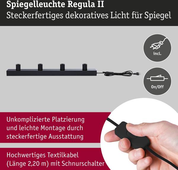 Wandleuchte Regula II Typ B - Aluminium - Schwarz