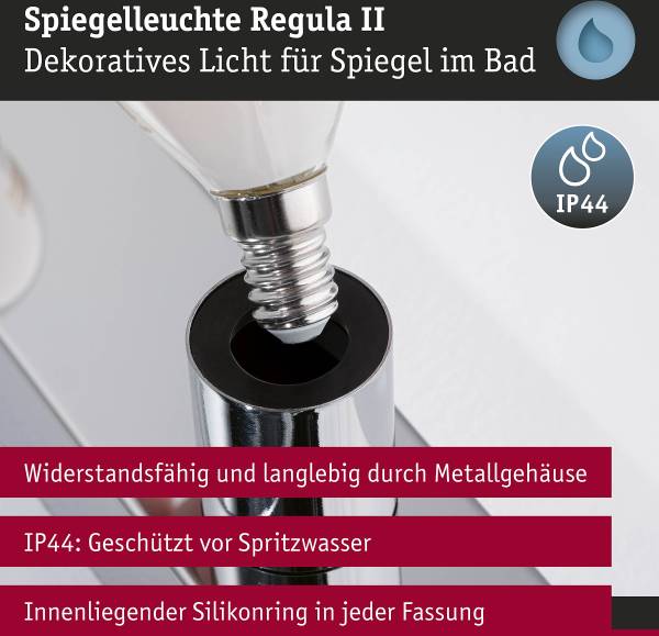 Wandleuchte Regula II Typ A - Aluminium - Chrom - Flammenanzahl: 4