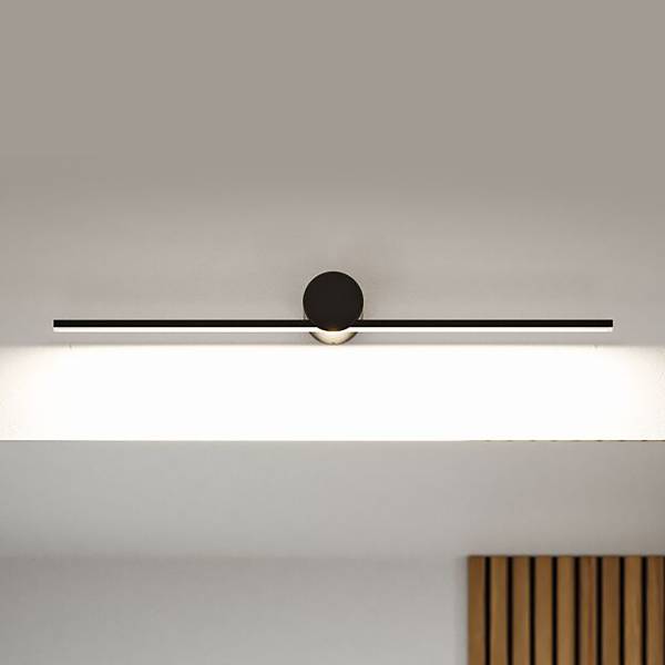 LED-Wandleuchte Sava - Aluminium - Schwarz - Breite: 60 cm