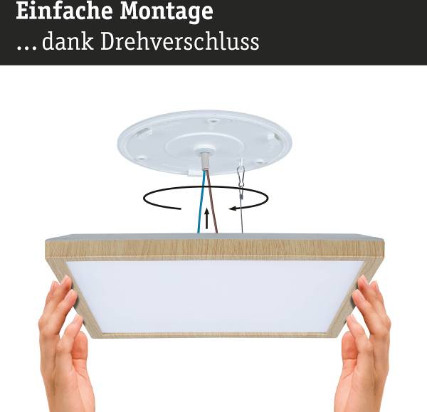 LED-Deckenleuchte Atria Shine WS - Kunststoff - Eiche Dekor