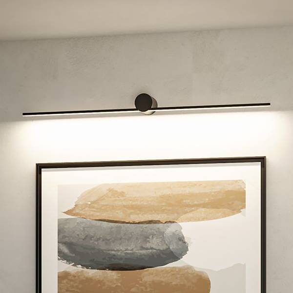 LED-Wandleuchte Sava - Aluminium - Schwarz - Breite: 90 cm