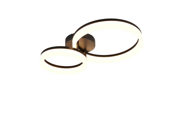 LED-Deckenleuchte Scope mit 2 Ringen - Acrylglas / Eisen - 1-flammig - Schwarz
