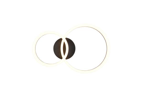 LED-Deckenleuchte Scope mit 2 Ringen - Acrylglas / Eisen - 1-flammig - Schwarz