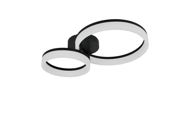 LED-Deckenleuchte Scope mit 2 Ringen - Acrylglas / Eisen - 1-flammig - Schwarz
