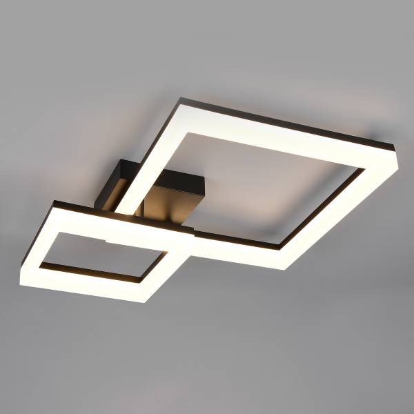 LED-Deckenleuchte Camino mit 2 Quadraten - Acrylglas / Eisen - 1-flammig - Schwarz