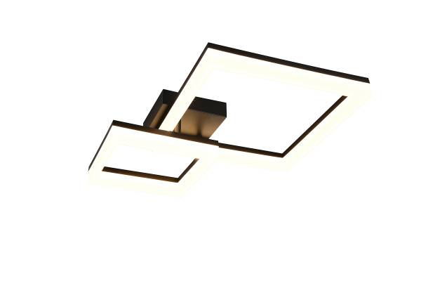 LED-Deckenleuchte Camino mit 2 Quadraten - Acrylglas / Eisen - 1-flammig - Schwarz