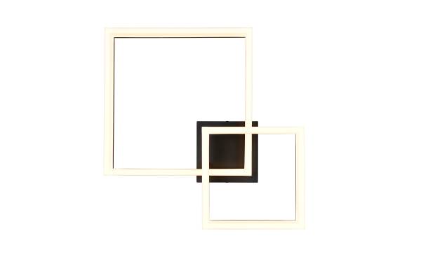 LED-Deckenleuchte Camino mit 2 Quadraten - Acrylglas / Eisen - 1-flammig - Schwarz
