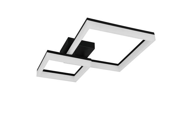 LED-Deckenleuchte Camino mit 2 Quadraten - Acrylglas / Eisen - 1-flammig - Schwarz