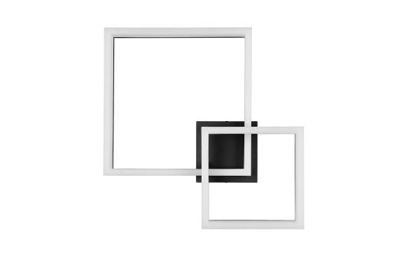 LED-Deckenleuchte Camino mit 2 Quadraten - Acrylglas / Eisen - 1-flammig - Schwarz