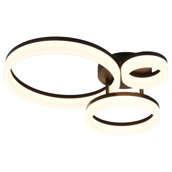 LED-Deckenleuchte Scope mit 3 Ringen - Acrylglas / Eisen - 1-flammig - Schwarz