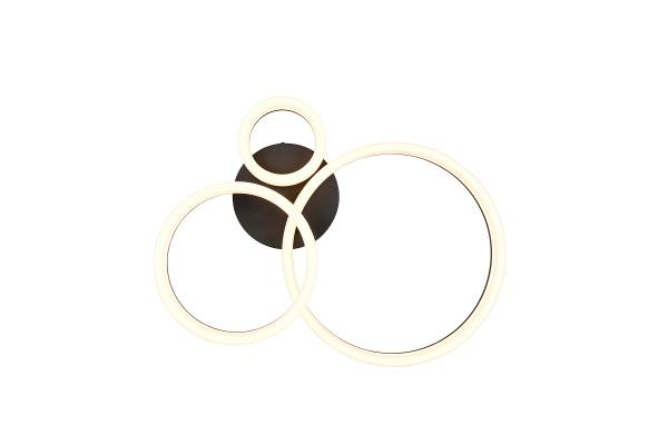 LED-Deckenleuchte Scope mit 3 Ringen - Acrylglas / Eisen - 1-flammig - Schwarz