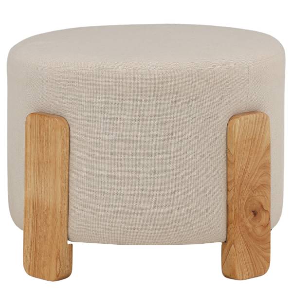 Polsterhocker Coffey - Weiß - Webstoff