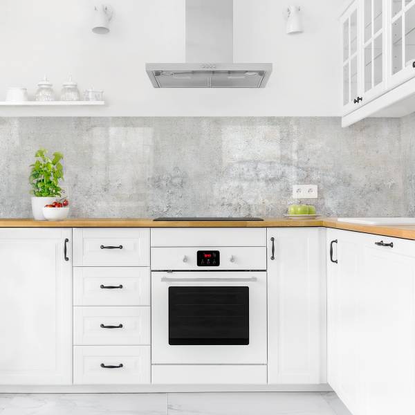 Küchenrückwand Shabby Betonoptik Premium - Polypropylen - Grau - 300 x 60 cm