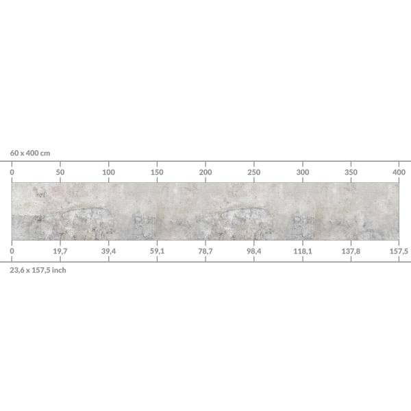 Küchenrückwand Shabby Betonoptik Premium - Polypropylen - Grau - 300 x 60 cm