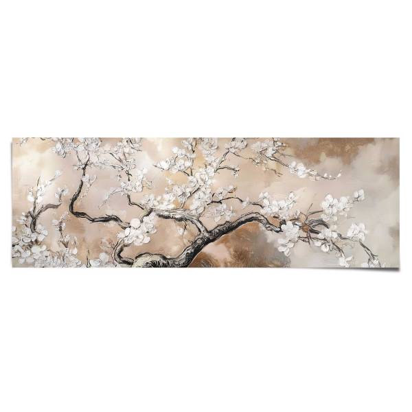 Poster Rustikale Blumen - Papier - Beige