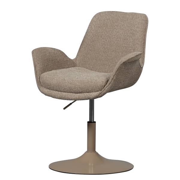 Drehbarer Armlehnenstuhl Marten Typ A - Beige - Chenille - Eisen - 70 x 90 x 66 cm
