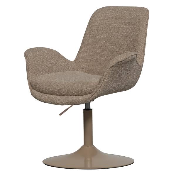 Drehbarer Armlehnenstuhl Marten Typ A - Beige - Chenille - Eisen - 70 x 90 x 66 cm