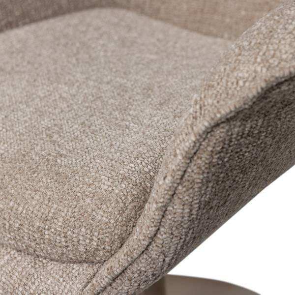 Drehbarer Armlehnenstuhl Marten Typ A - Beige - Chenille - Eisen - 70 x 90 x 66 cm