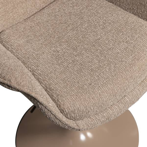 Drehbarer Armlehnenstuhl Marten Typ A - Beige - Chenille - Eisen - 70 x 90 x 66 cm