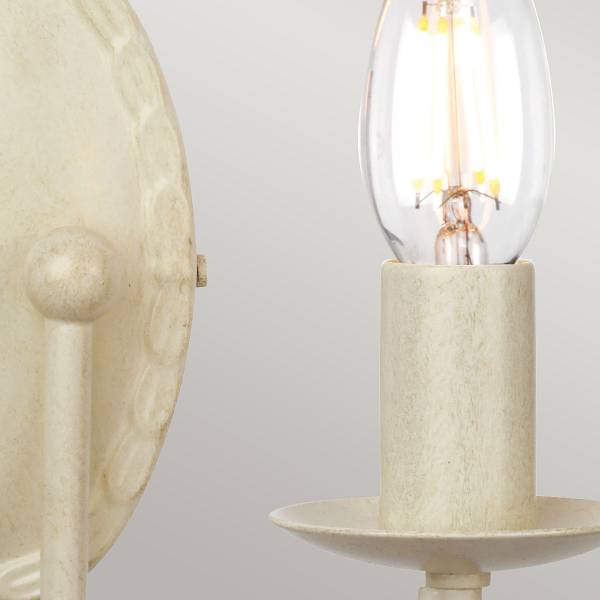 Wandleuchte Minster - Stahl - Ivory - Flammenanzahl: 2