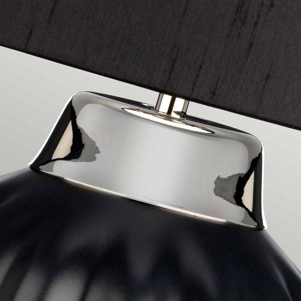 Tischleuchte Bexley - Stahl / Keramik - Schwarz / Silber