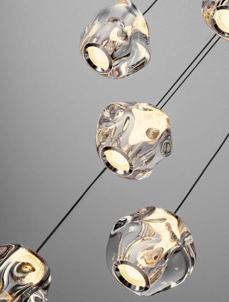 Pendelleuchte Ifos Typ B - Aluminium / Acrylglas - Schwarz - Flammenanzahl: 5