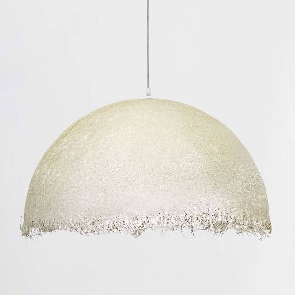 Pendelleuchte Lalu - Fiberglas - Weiß - Durchmesser: 60 cm