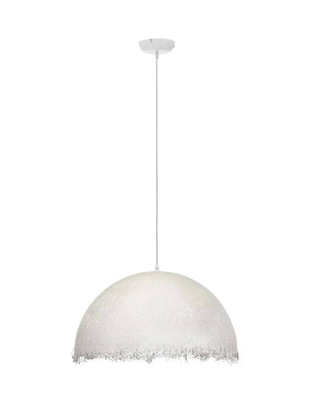 Pendelleuchte Lalu - Fiberglas - Weiß - Durchmesser: 60 cm