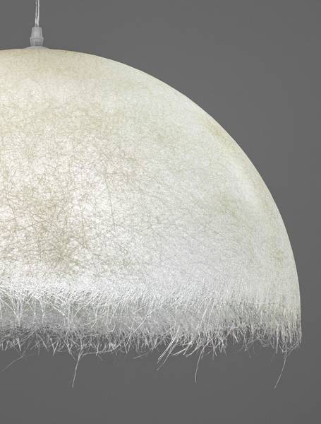 Pendelleuchte Lalu - Fiberglas - Weiß - Durchmesser: 60 cm
