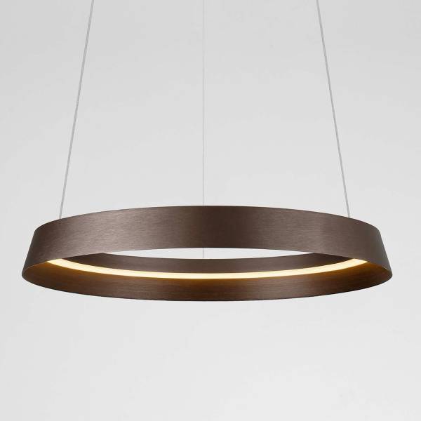 Pendelleuchte Ormi - Aluminium - Braun - Durchmesser: 45 cm