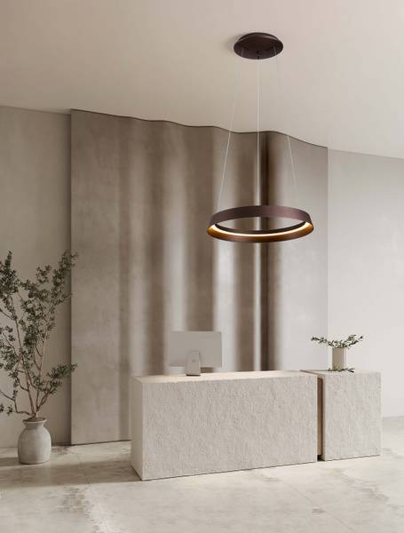 Pendelleuchte Ormi - Aluminium - Braun - Durchmesser: 45 cm